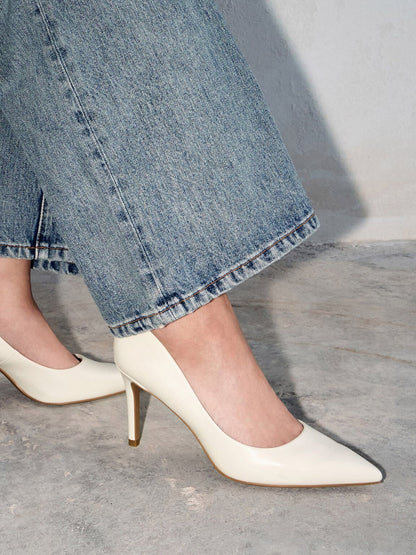 CHARLES & KEITH Exclusive | Emmy Pointed Stiletto Pumps - Chalk