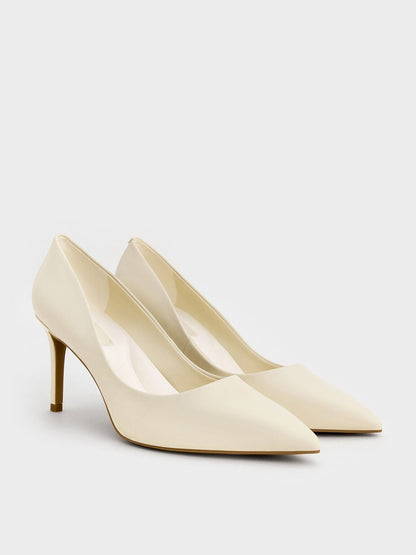 CHARLES & KEITH Exclusive | Emmy Pointed Stiletto Pumps - Chalk