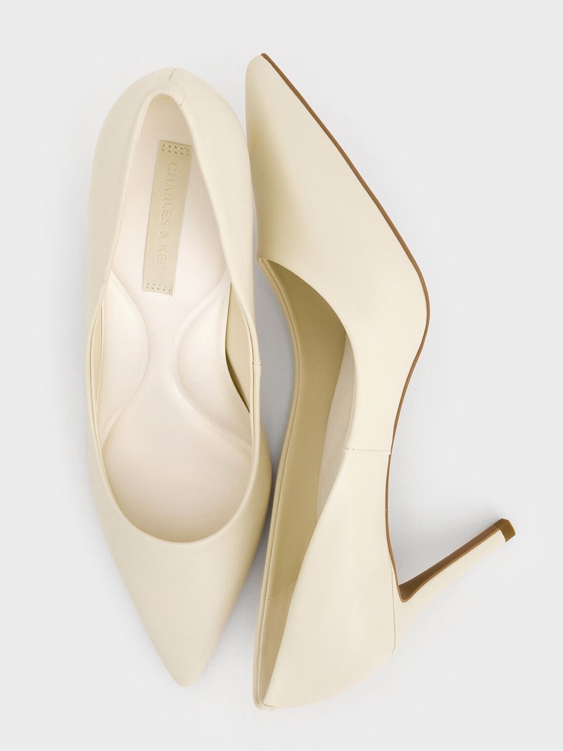 CHARLES & KEITH Exclusive | Emmy Pointed Stiletto Pumps - Chalk