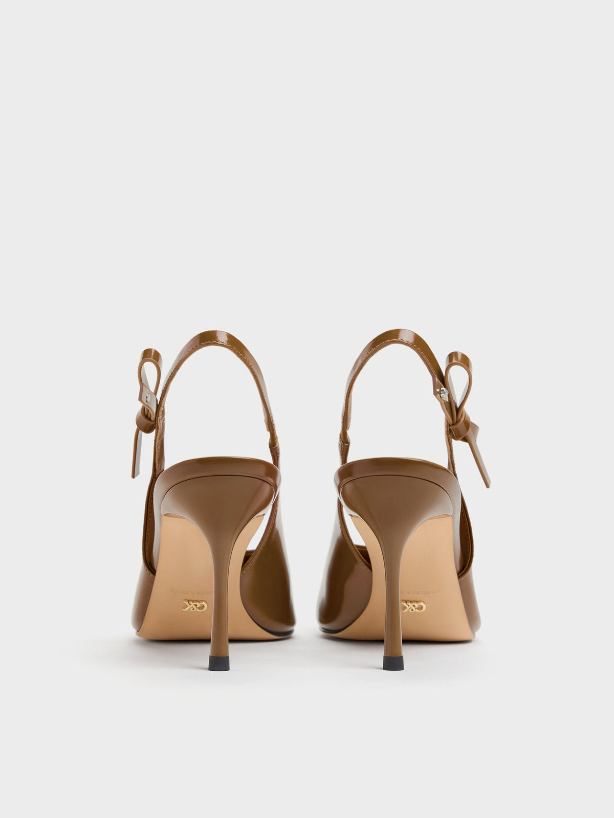 CHARLES & KEITH Everyday | Anastasia Leather Slingback Pumps - Brown