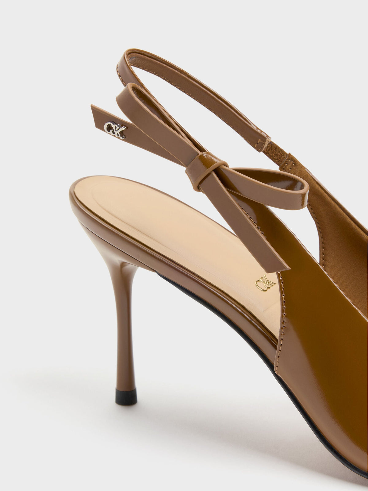 CHARLES & KEITH Everyday | Anastasia Leather Slingback Pumps - Brown