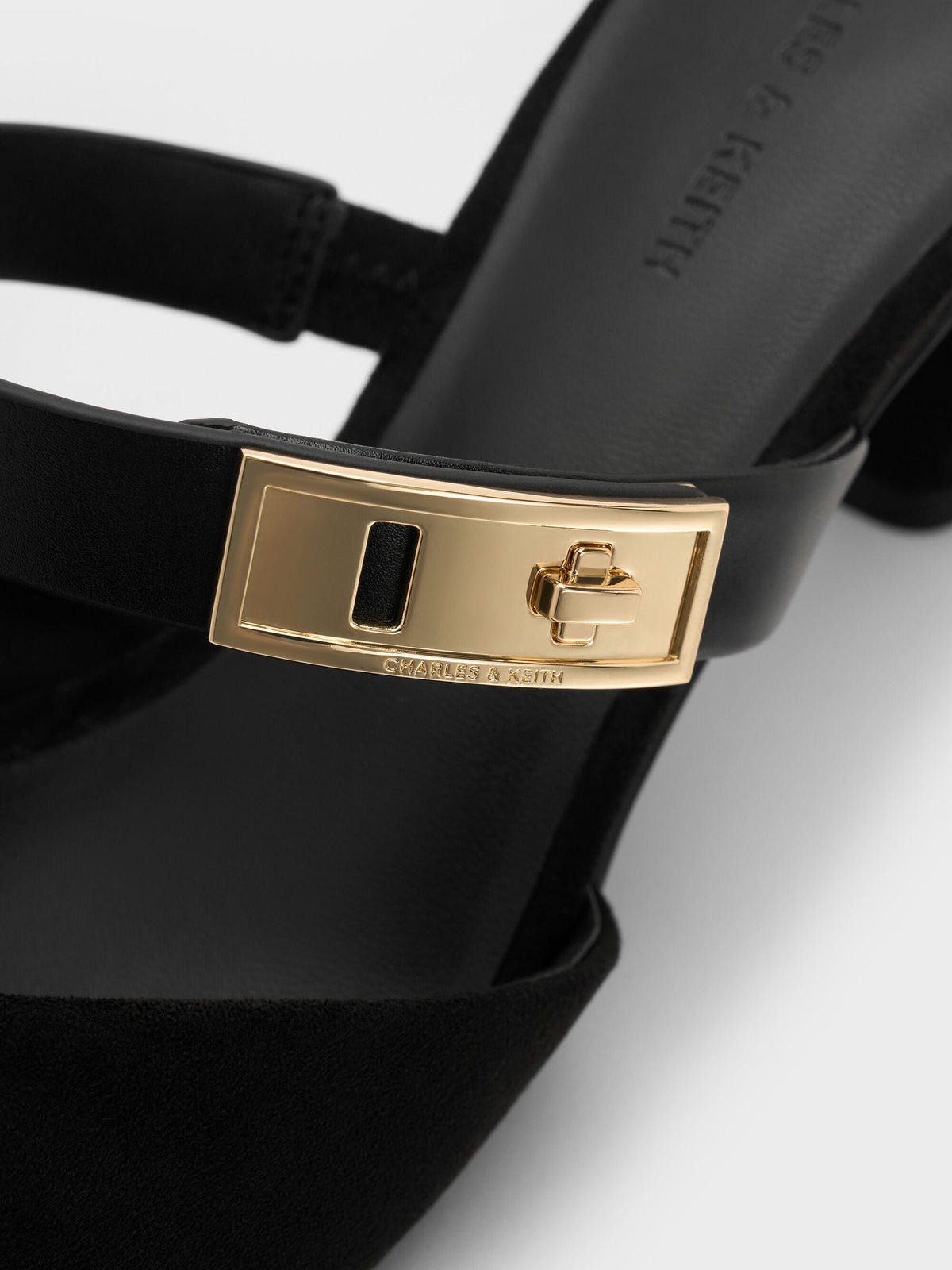 CHARLES & KEITH Exclusive | Lando Faux Suede Heeled Mules - Black2