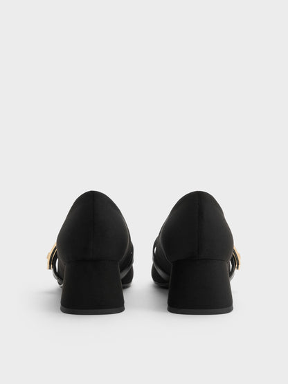 CHARLES & KEITH Great Value | Lando Faux Suede Mary Jane Pumps - Black2