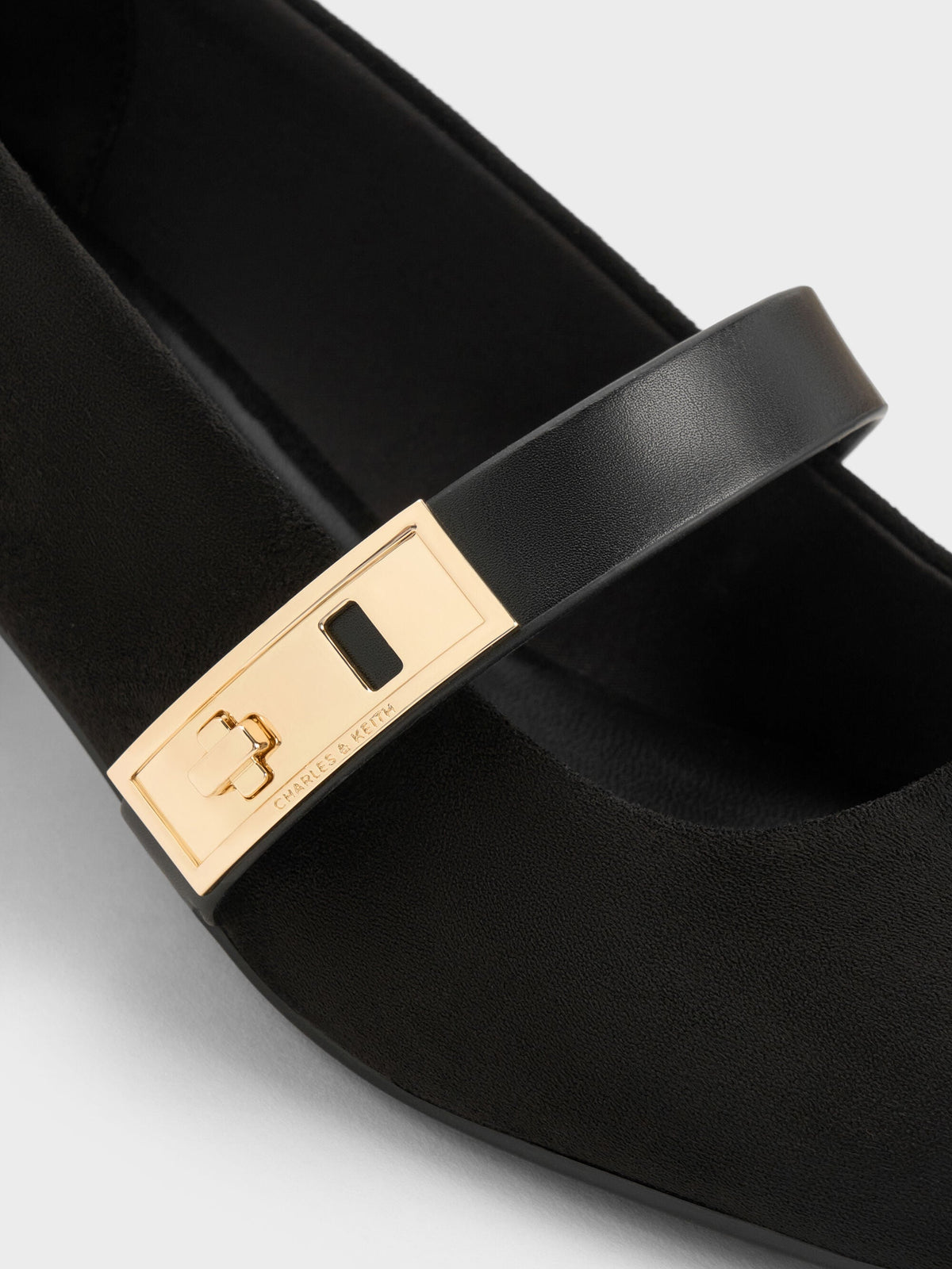 CHARLES & KEITH Great Value | Lando Faux Suede Mary Jane Pumps - Black2