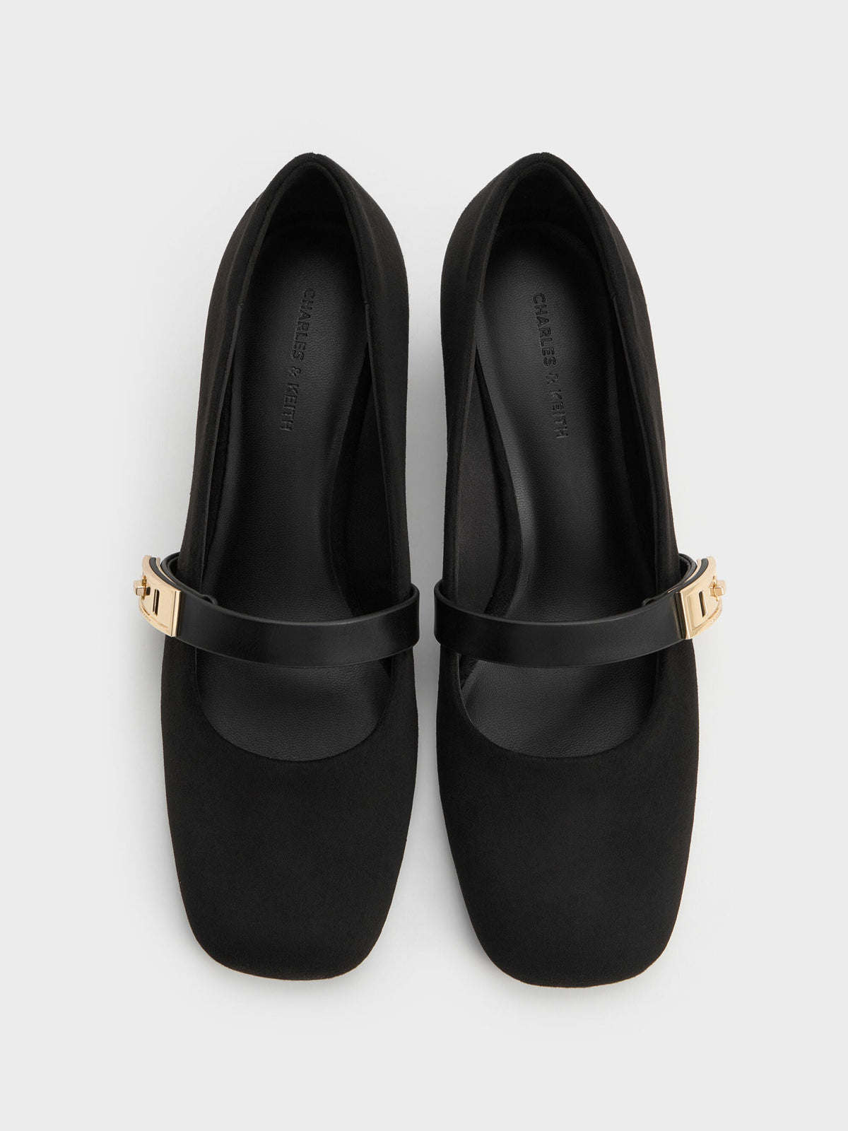 CHARLES & KEITH Great Value | Lando Faux Suede Mary Jane Pumps - Black2