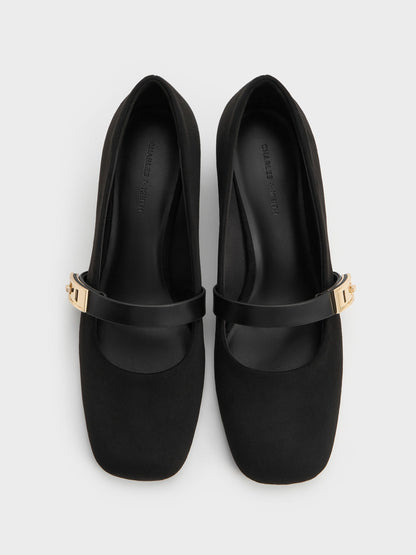 CHARLES & KEITH Great Value | Lando Faux Suede Mary Jane Pumps - Black2