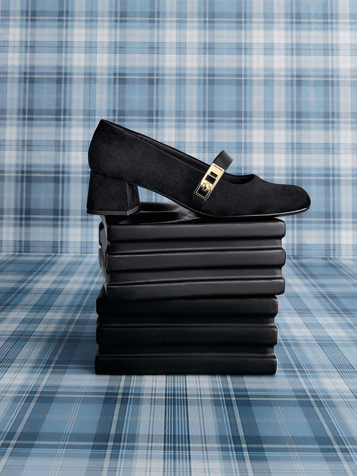 CHARLES & KEITH Great Value | Lando Faux Suede Mary Jane Pumps - Black2