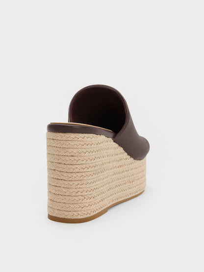 CHARLES & KEITH Featured | Metallic-Accent Espadrille Wedges - Maroon