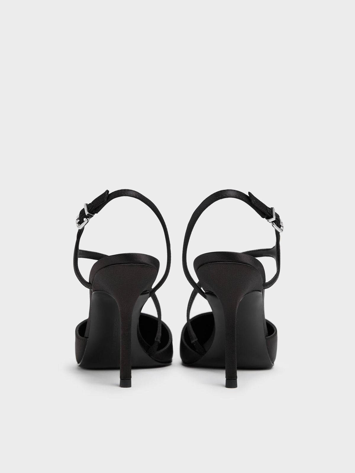 CHARLES & KEITH Latest | Cordelia Pointed Slingback Pumps - Black Textured