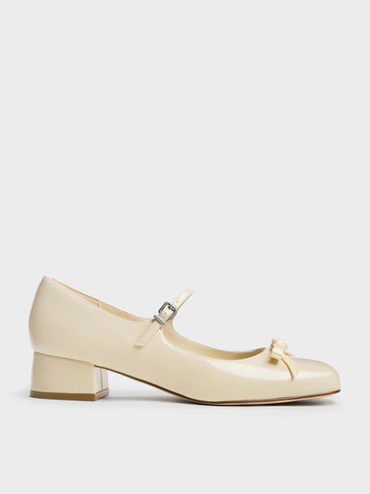 CHARLES & KEITH Latest | Kelis Rose-Bow Mary Jane Pumps - Beige