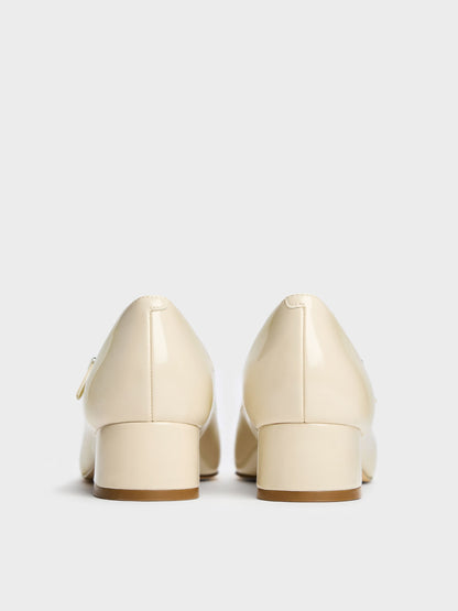 CHARLES & KEITH Latest | Kelis Rose-Bow Mary Jane Pumps - Beige