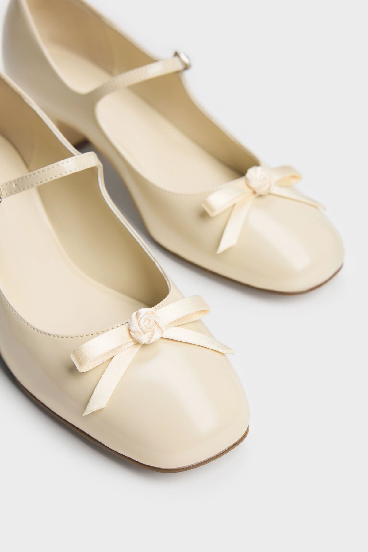 CHARLES & KEITH Latest | Kelis Rose-Bow Mary Jane Pumps - Beige