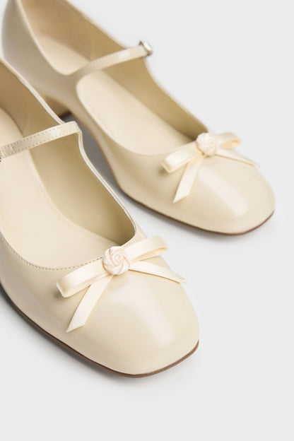 CHARLES & KEITH Latest | Kelis Rose-Bow Mary Jane Pumps - Beige