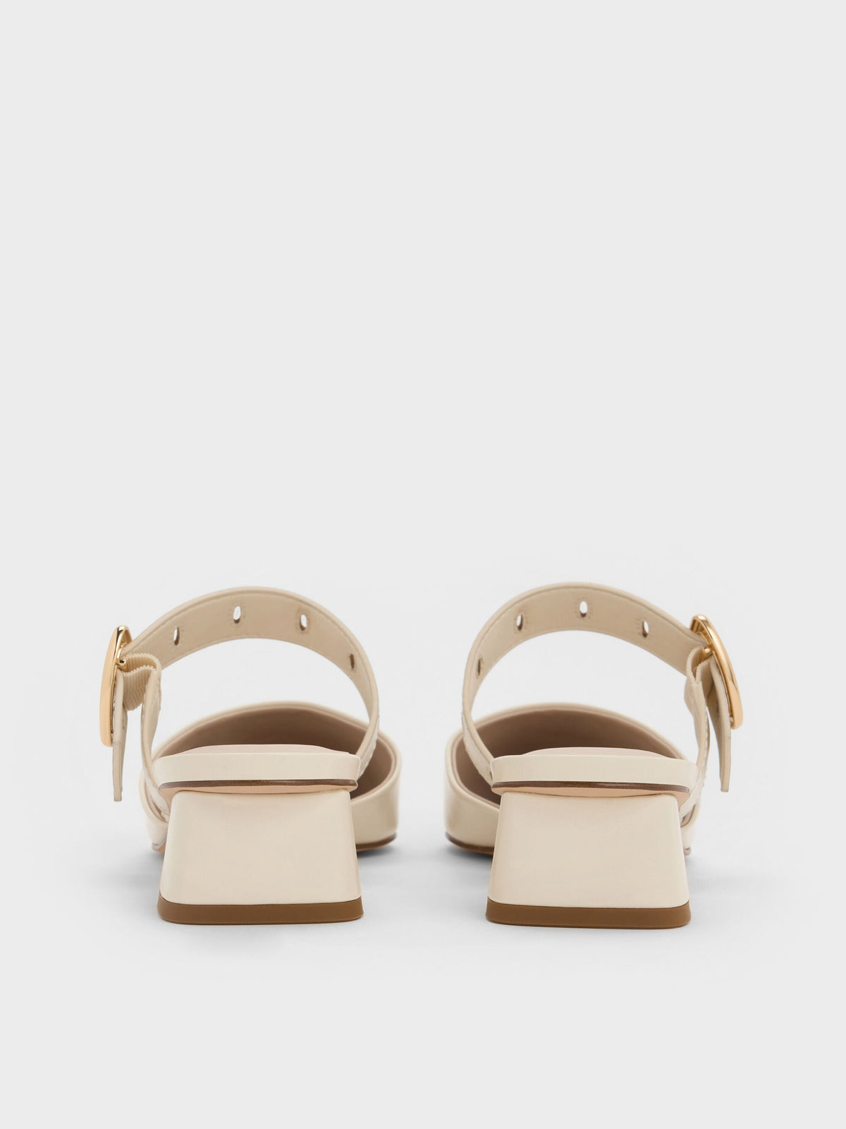 CHARLES & KEITH Great Value | Sepphe Buckle-Strap Heeled Mules - Cream