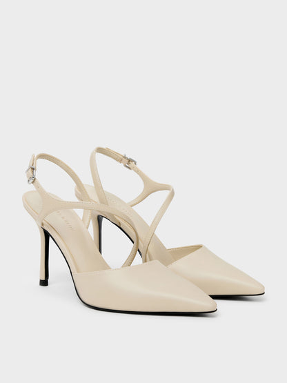 CHARLES & KEITH Special Offer | Cordelia Pointed Slingback Pumps - Chalk