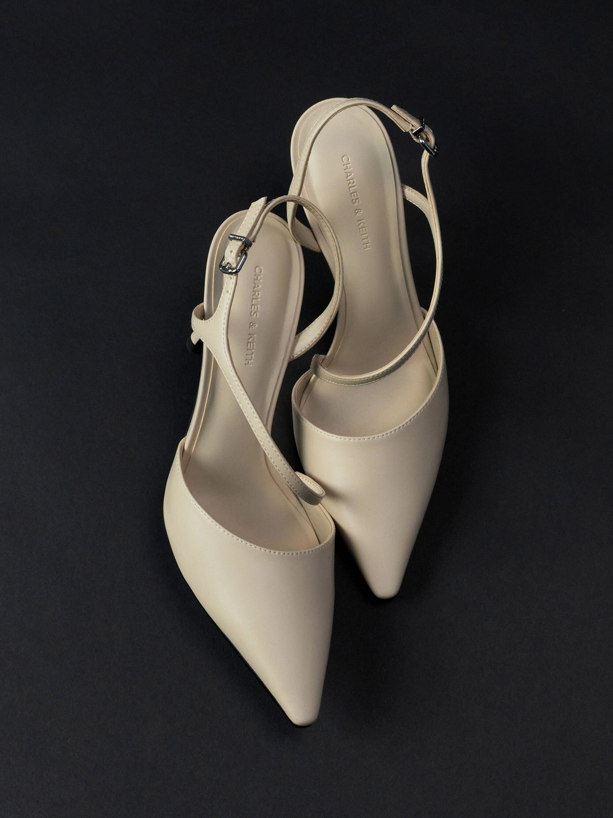 CHARLES & KEITH Special Offer | Cordelia Pointed Slingback Pumps - Chalk