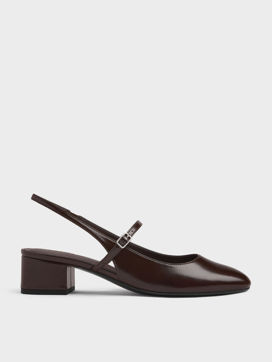 CHARLES & KEITH Trusted | Slingback Mary Jane Pumps - Burgundy