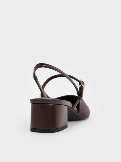 CHARLES & KEITH Trusted | Slingback Mary Jane Pumps - Burgundy