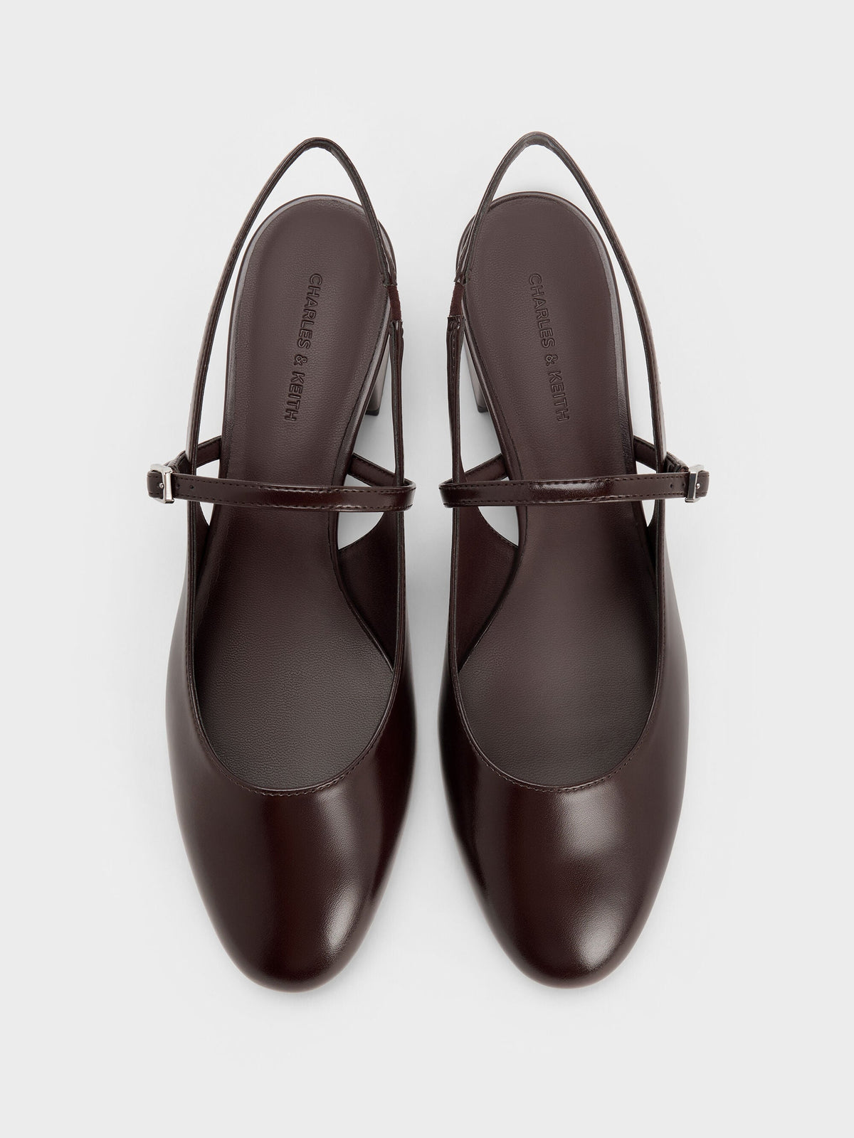 CHARLES & KEITH Trusted | Slingback Mary Jane Pumps - Burgundy