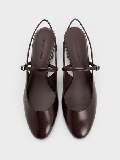 CHARLES & KEITH Trusted | Slingback Mary Jane Pumps - Burgundy