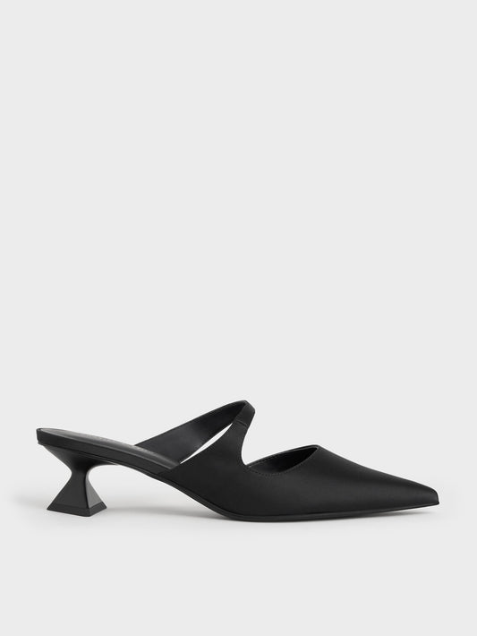 CHARLES & KEITH Premium | Vada Asymmetric Sculptural Heel Pumps - Black