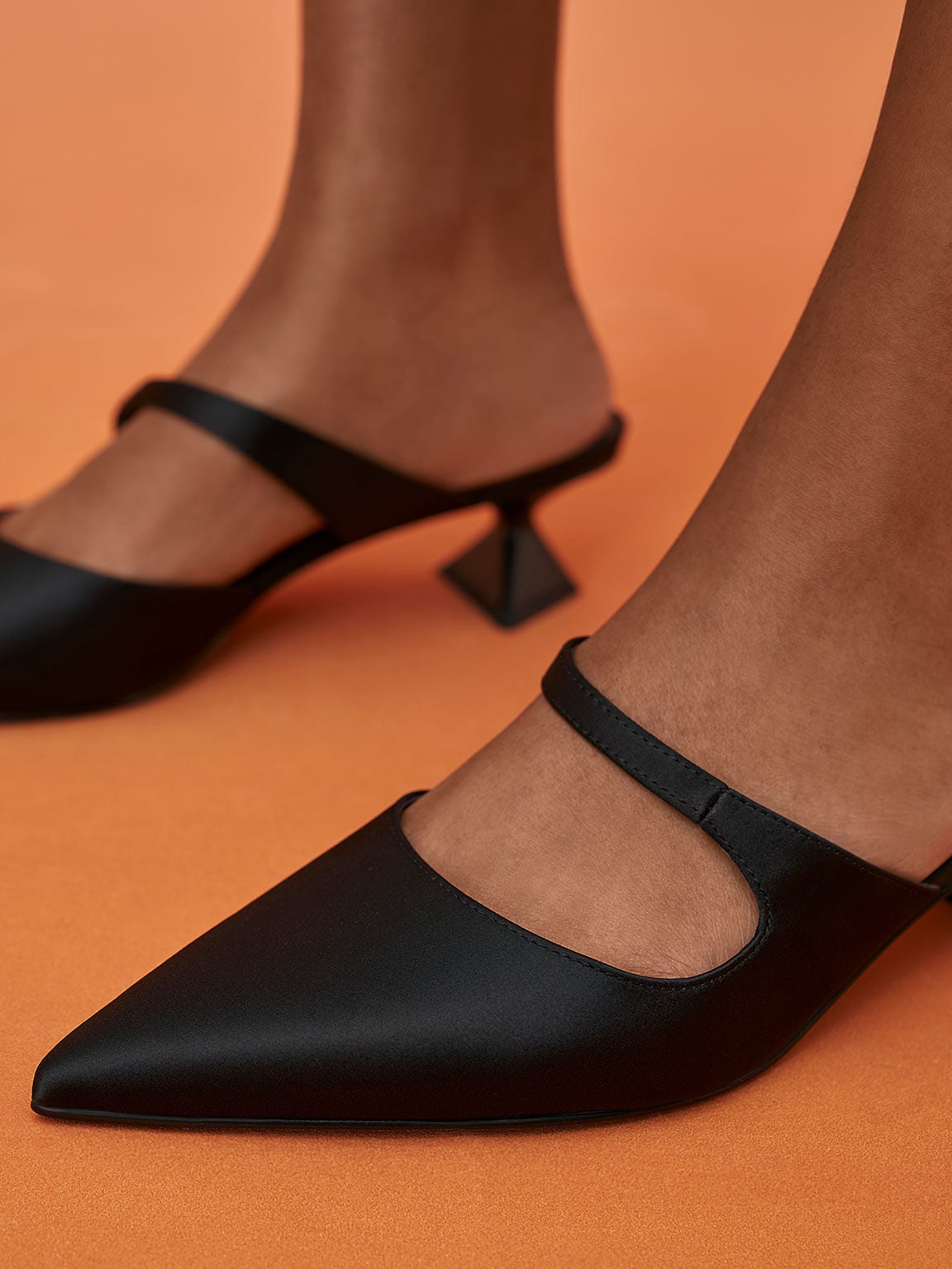 CHARLES & KEITH Premium | Vada Asymmetric Sculptural Heel Pumps - Black