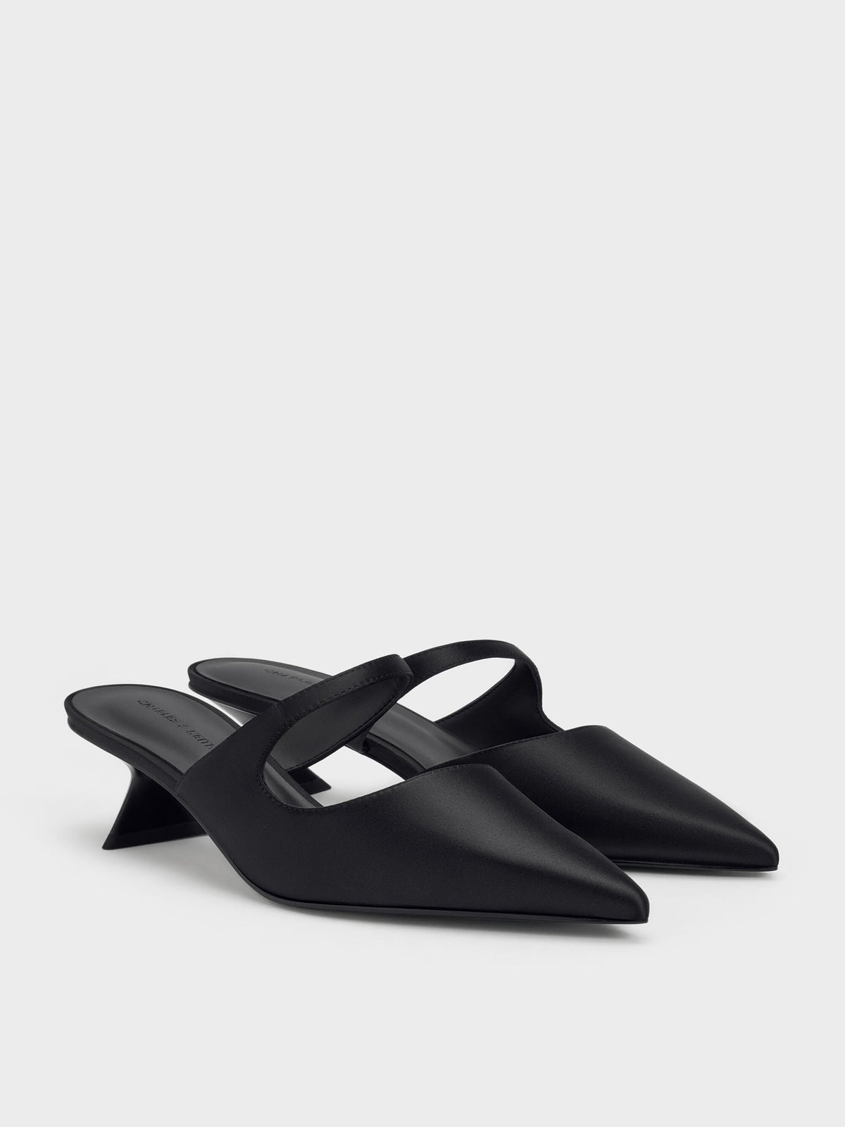 CHARLES & KEITH Premium | Vada Asymmetric Sculptural Heel Pumps - Black