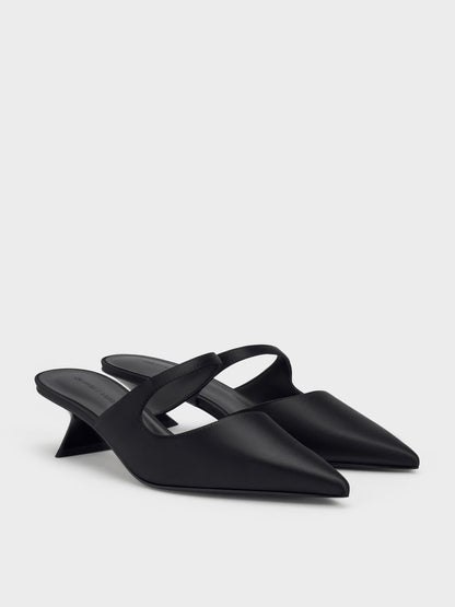 CHARLES & KEITH Premium | Vada Asymmetric Sculptural Heel Pumps - Black