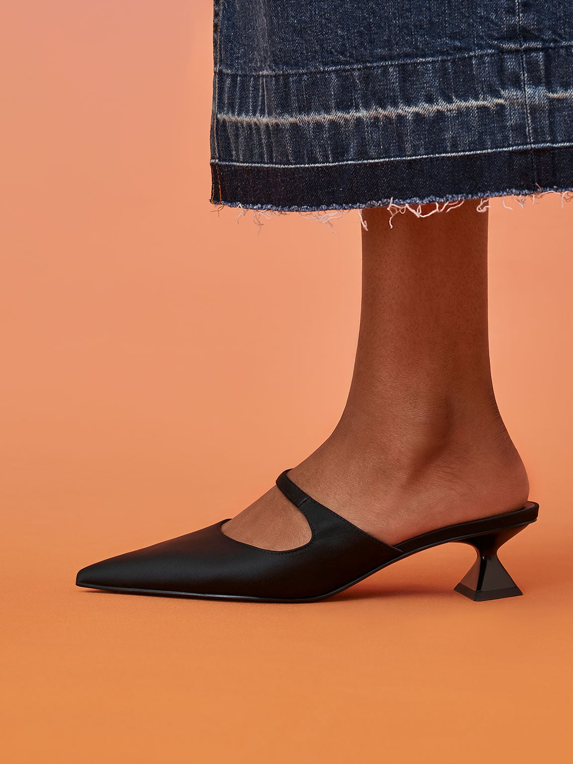 CHARLES & KEITH Premium | Vada Asymmetric Sculptural Heel Pumps - Black