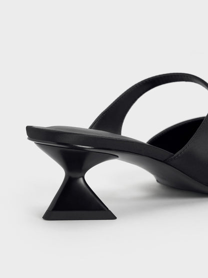 CHARLES & KEITH Premium | Vada Asymmetric Sculptural Heel Pumps - Black