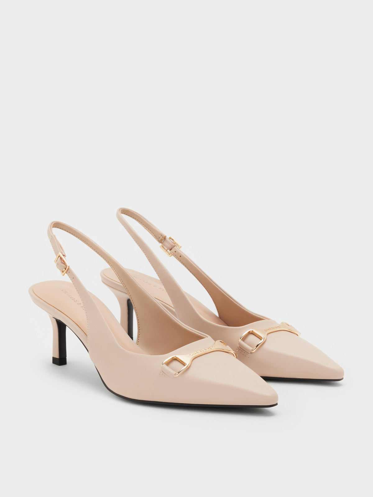 CHARLES & KEITH Trending | Leslie Slingback Pumps - Nude