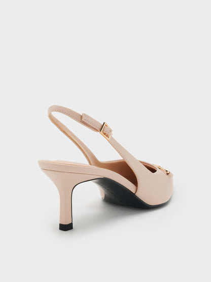 CHARLES & KEITH Trending | Leslie Slingback Pumps - Nude