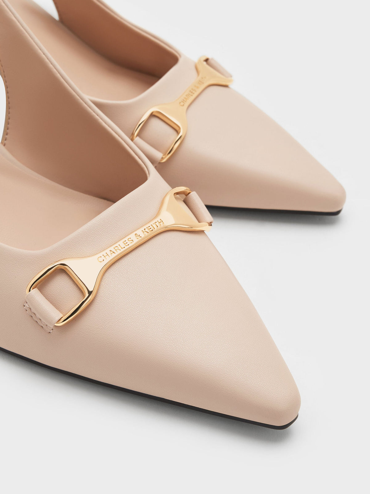 CHARLES & KEITH Trending | Leslie Slingback Pumps - Nude
