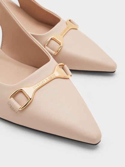 CHARLES & KEITH Trending | Leslie Slingback Pumps - Nude