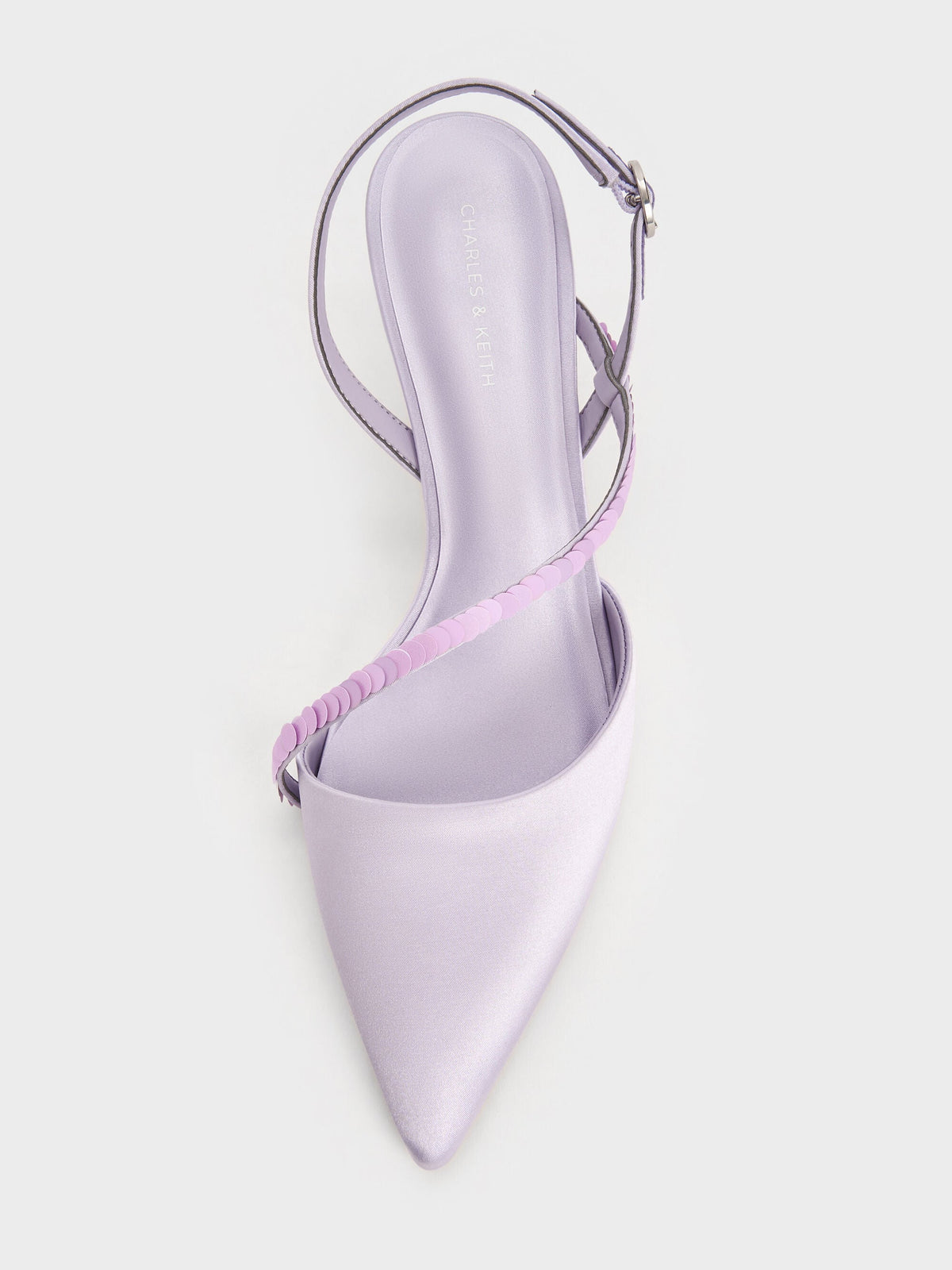 CHARLES & KEITH Sale | Briella Sequinned Slingback Pumps - Lilac