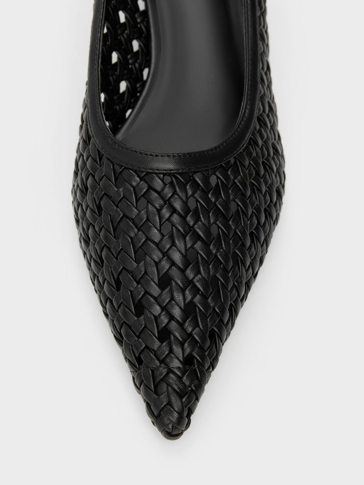 CHARLES & KEITH Exclusive | Woven Pointed Stiletto Pumps - Black