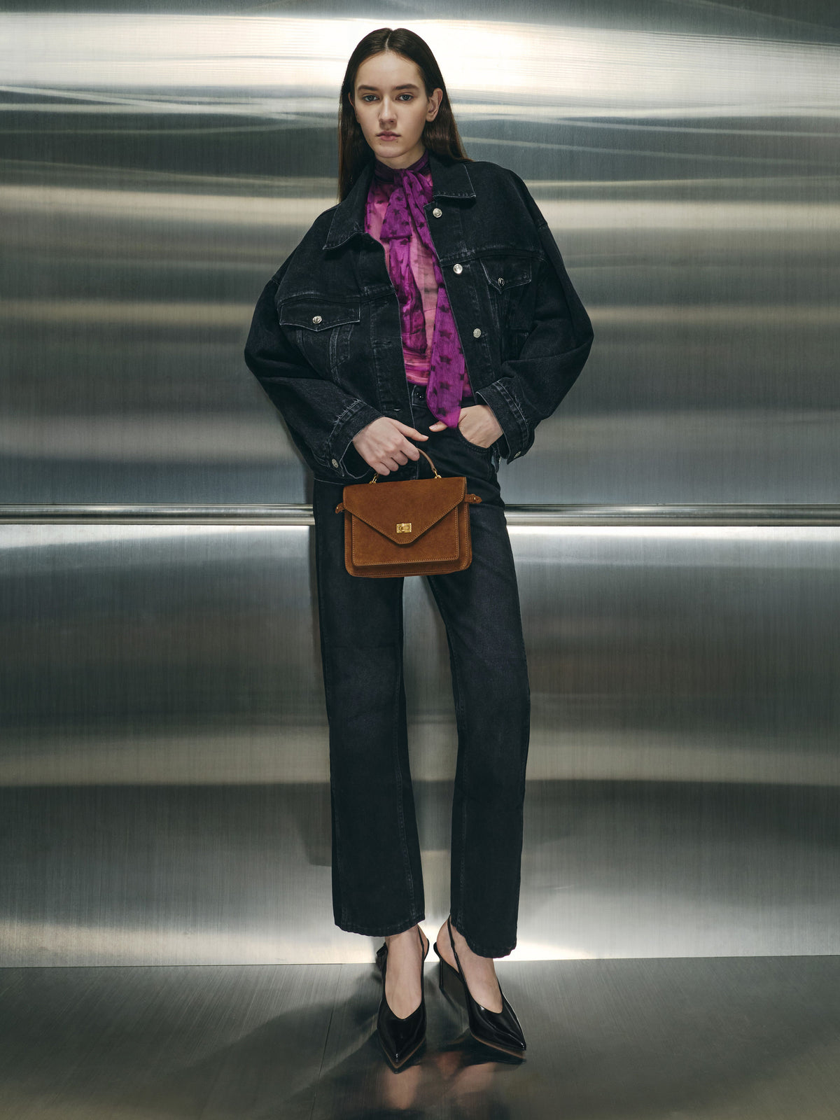 CHARLES & KEITH Sale | Anastasia Leather Slingback Pumps - Black Box