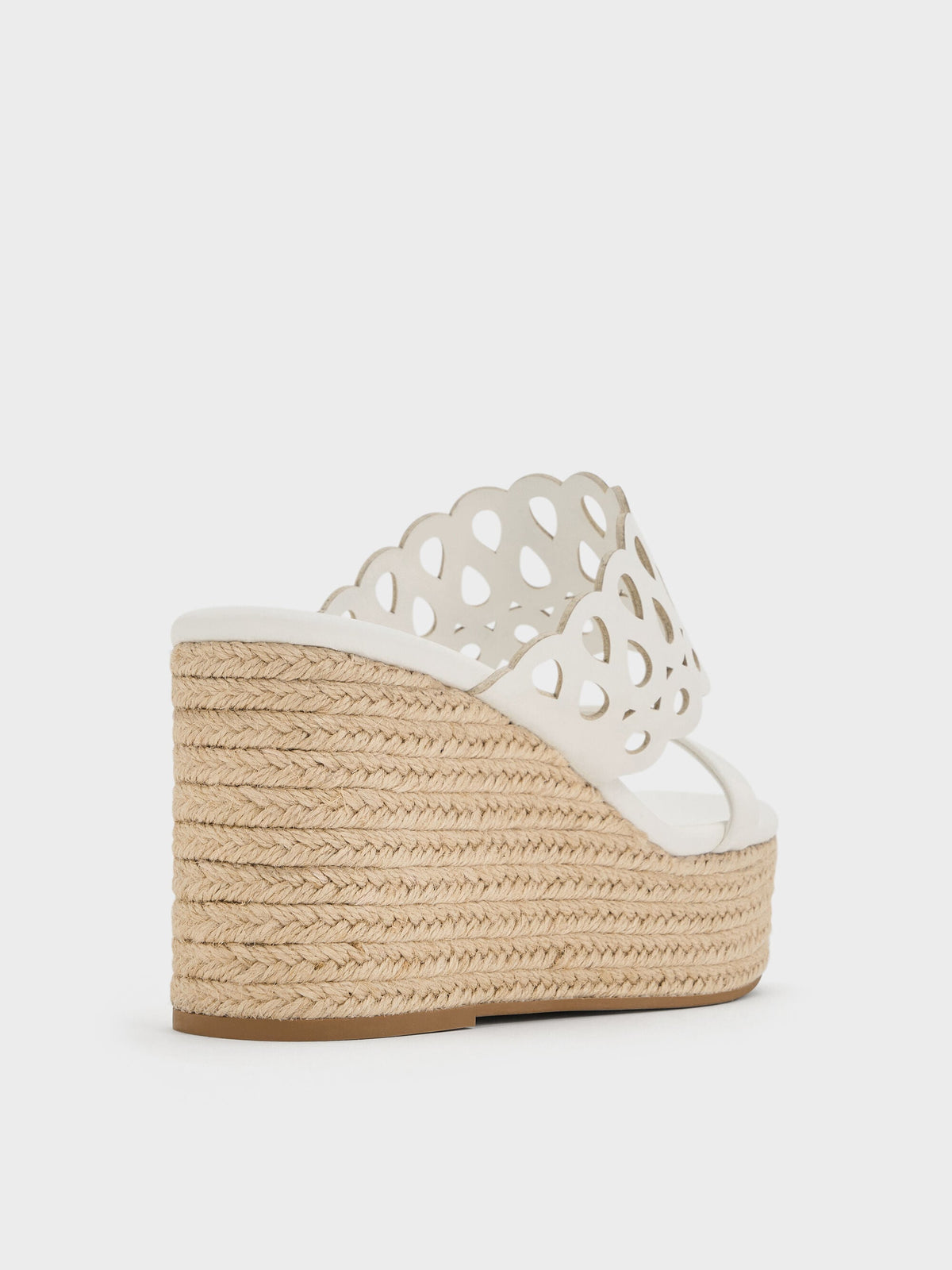 CHARLES & KEITH Best Price | Cut-Out Espadrille Wedges - White