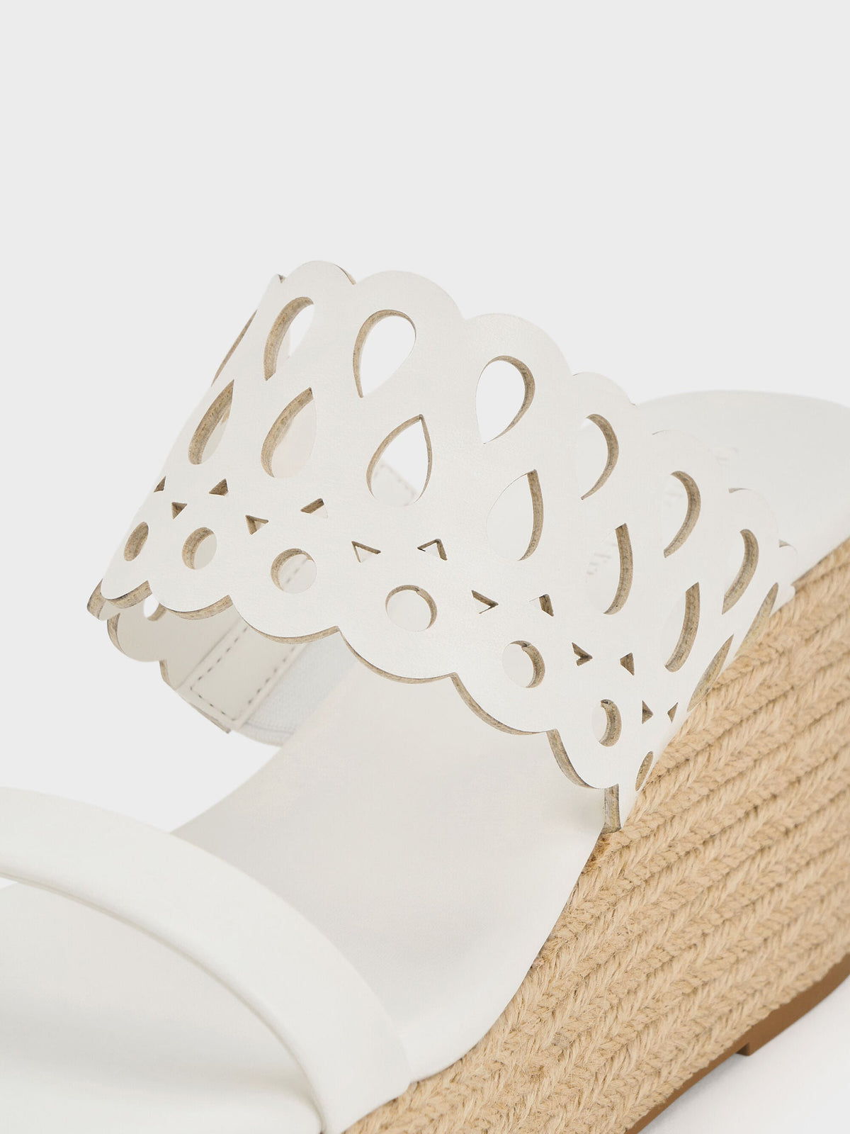 CHARLES & KEITH Best Price | Cut-Out Espadrille Wedges - White