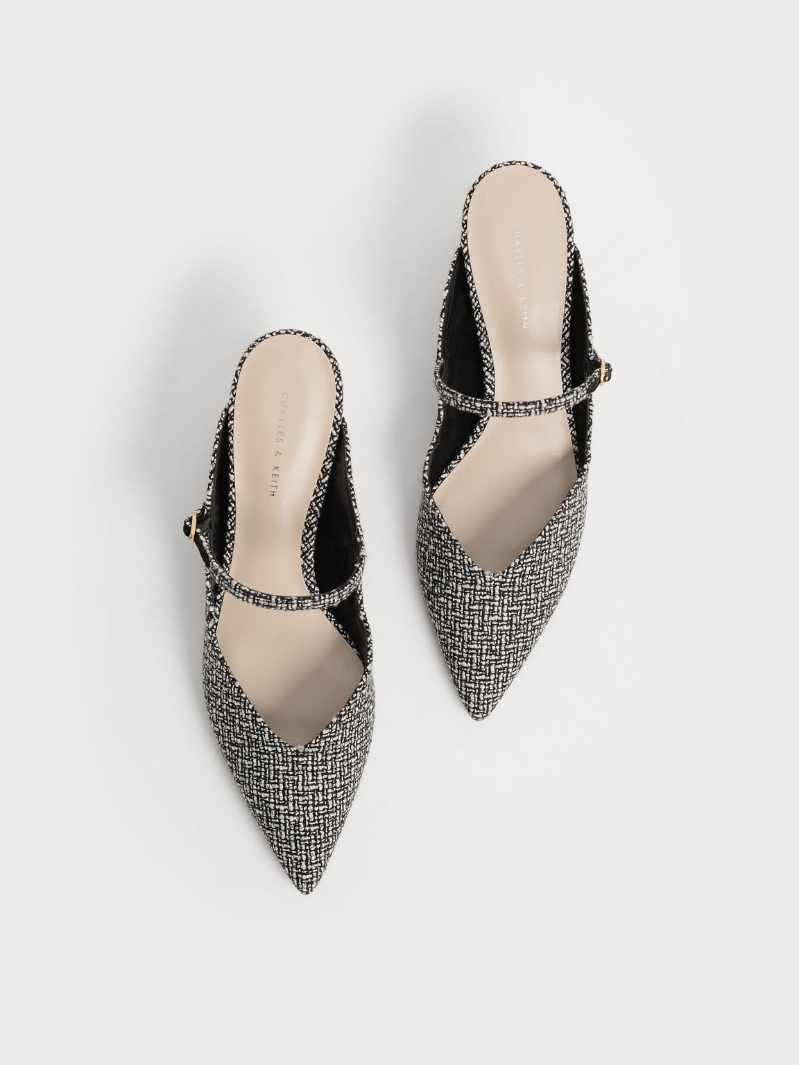 CHARLES & KEITH Latest | Cammie Tweed Metallic-Heel Mules - Multi