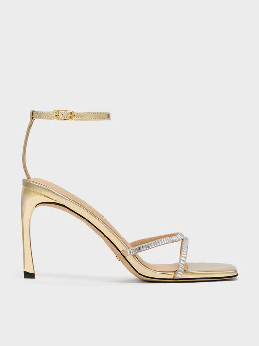 CHARLES & KEITH Recommended | Jaylene Gem Stiletto Sandals - Gold