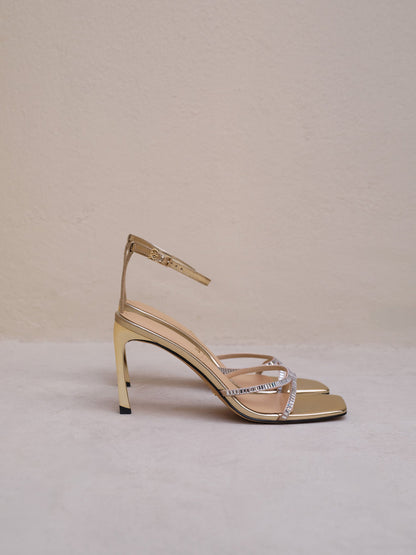 CHARLES & KEITH Recommended | Jaylene Gem Stiletto Sandals - Gold