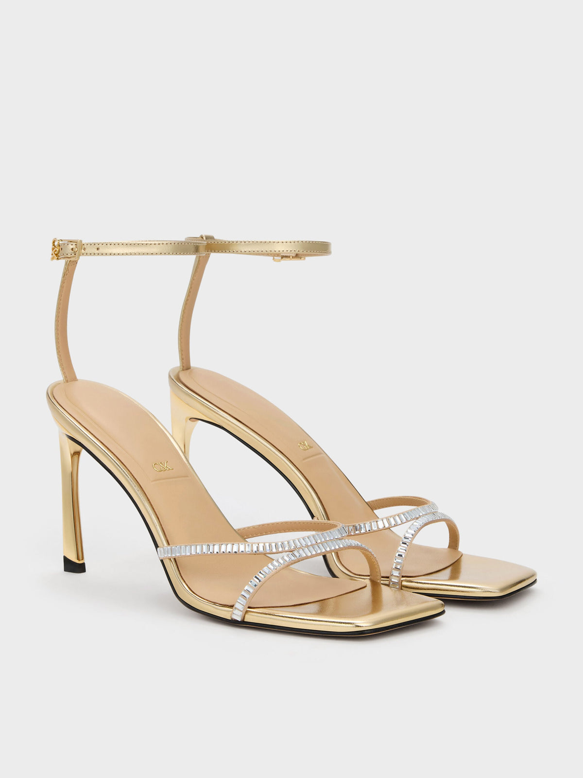 CHARLES & KEITH Recommended | Jaylene Gem Stiletto Sandals - Gold