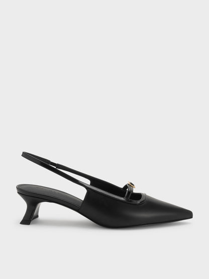 CHARLES & KEITH Quality | Buckle-Strap Slingback Pumps - Black