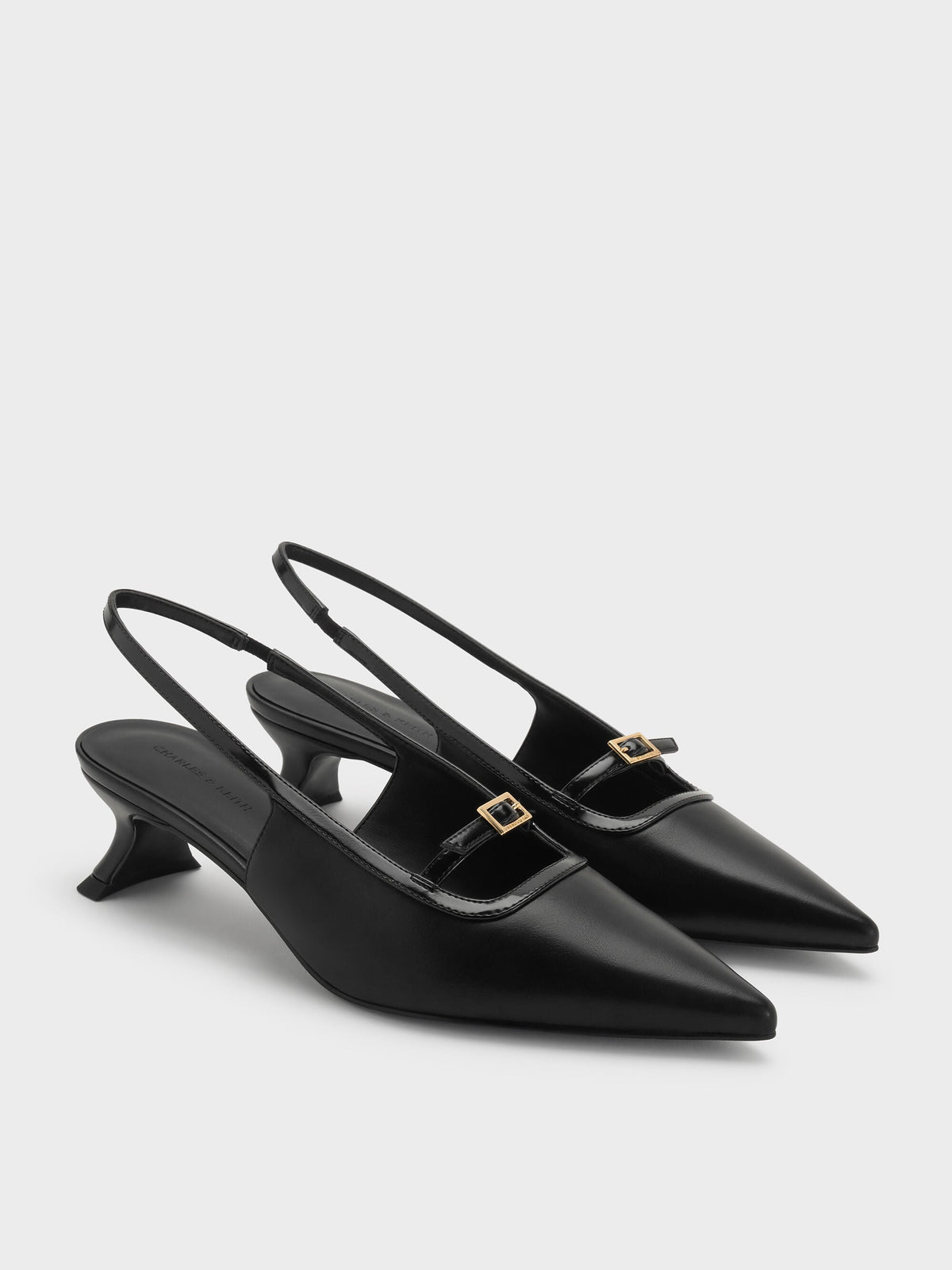 CHARLES & KEITH Quality | Buckle-Strap Slingback Pumps - Black