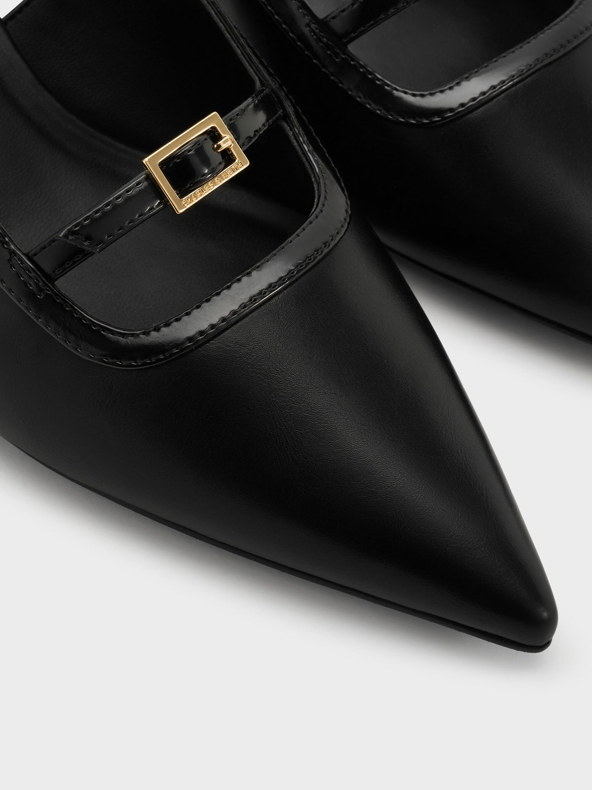 CHARLES & KEITH Quality | Buckle-Strap Slingback Pumps - Black