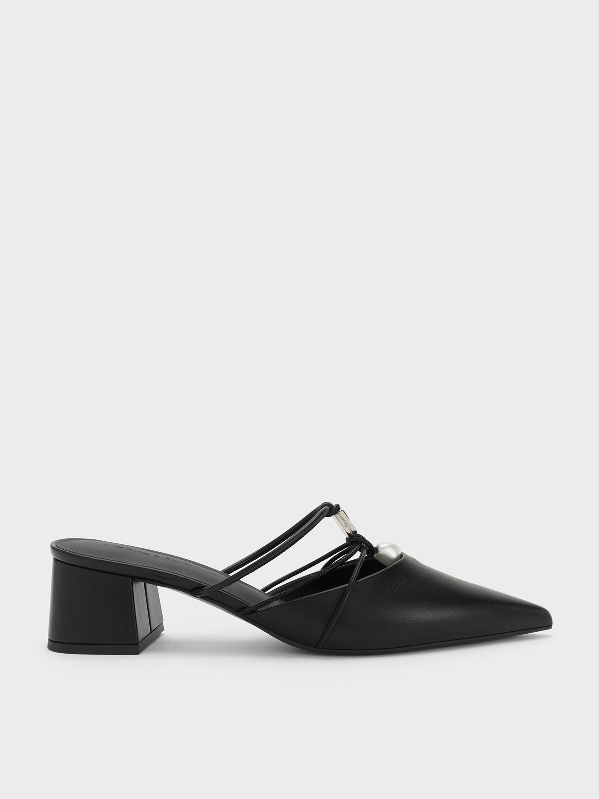 CHARLES & KEITH Popular | Georgie Bead Pointed Mules - Black