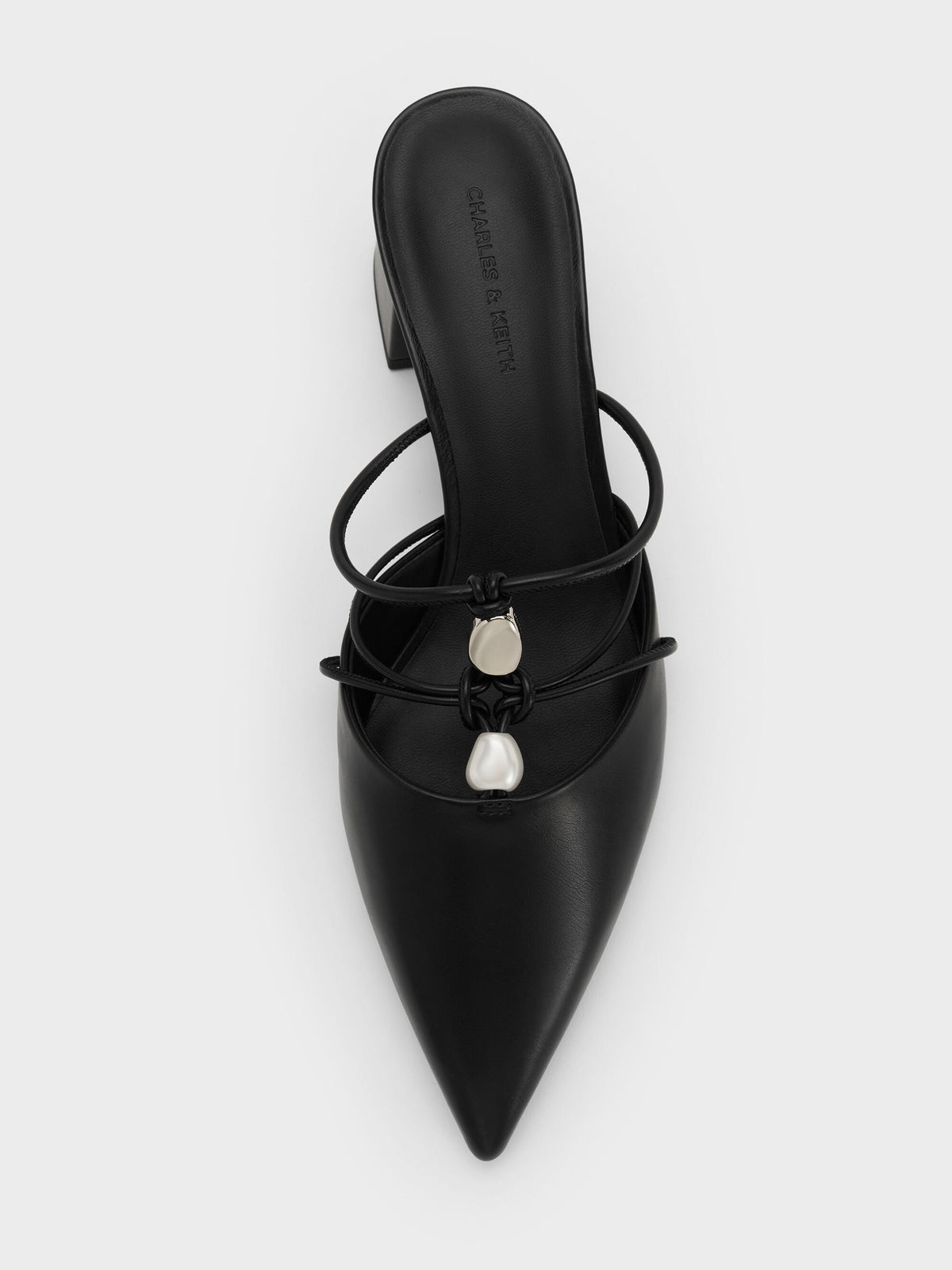 CHARLES & KEITH Popular | Georgie Bead Pointed Mules - Black