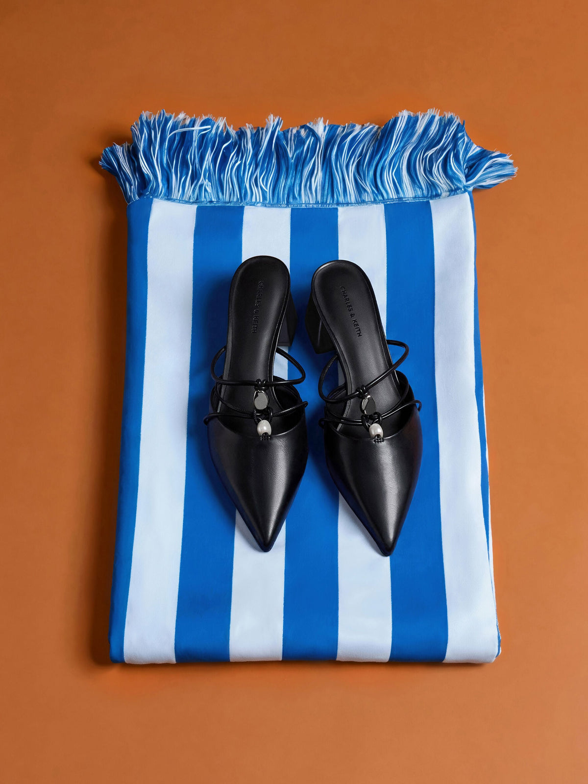 CHARLES & KEITH Popular | Georgie Bead Pointed Mules - Black