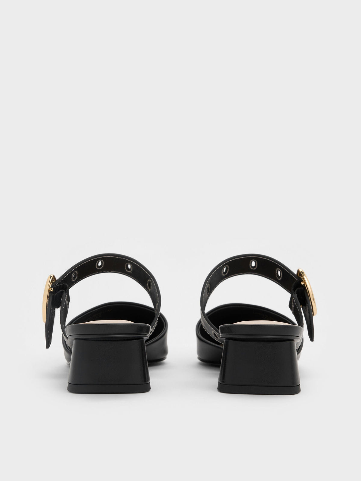 CHARLES & KEITH Latest | Sepphe Buckle-Strap Heeled Mules - Black